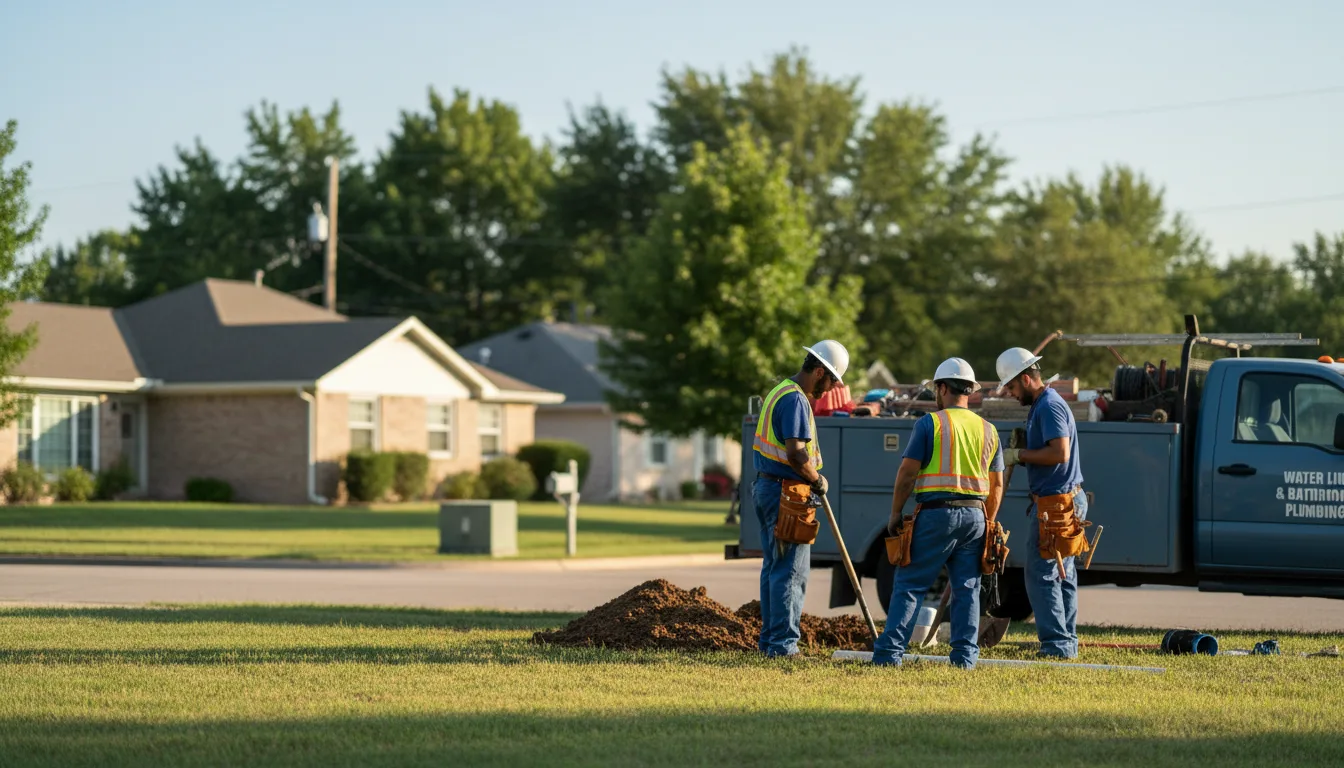 Residential water line and bathroom plumbing service in Ratliff City, OK